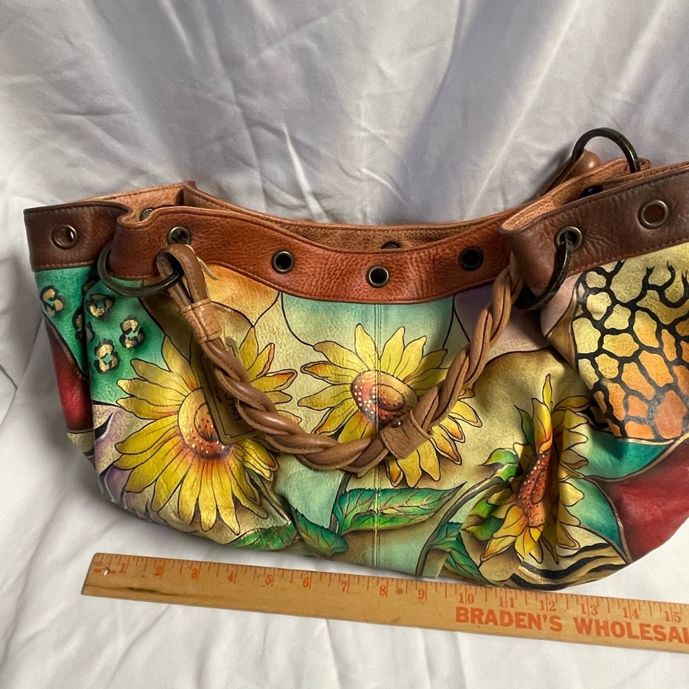 Anuschka leather bag Sunflowers